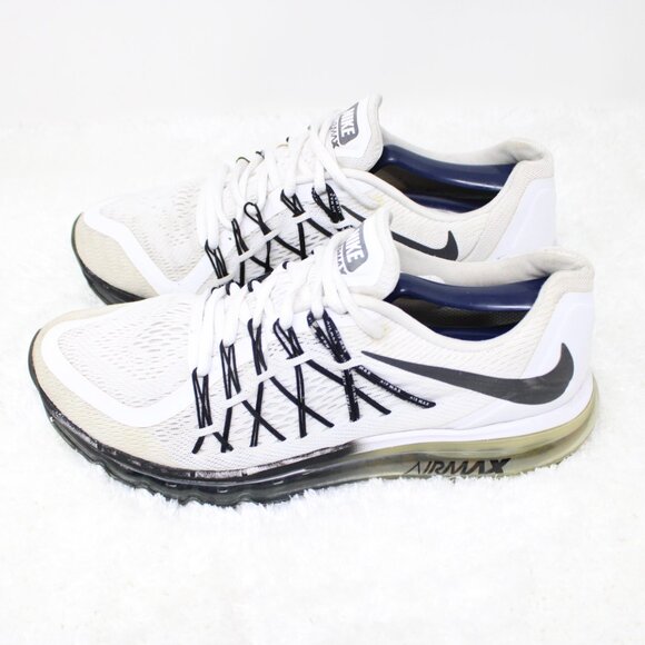 Nike Air Max 2015 Shoes Mens 9.5 White Black knit CD7625-100 Running Walking Gym - Picture 2 of 15